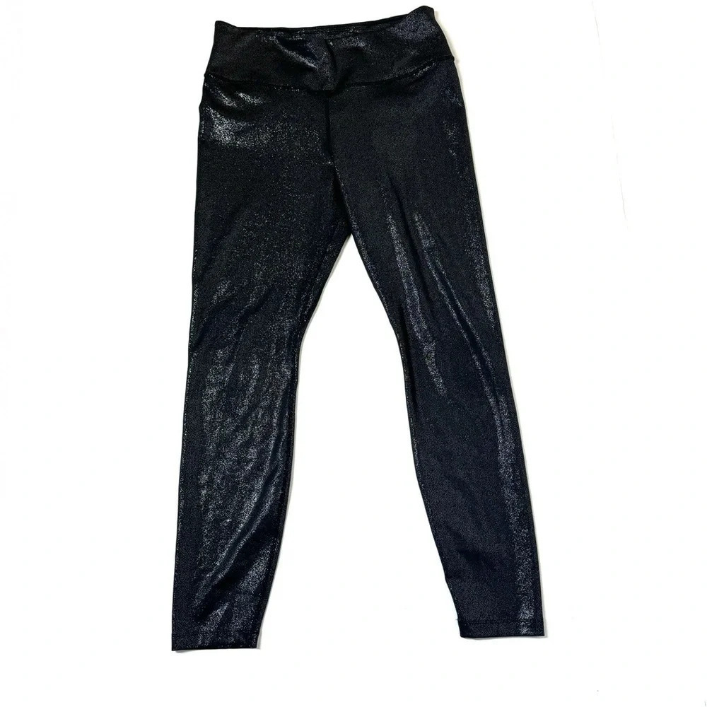 Nike Dri Fit Shimmer Black Leggings Size Medium - Picture 1 of 10